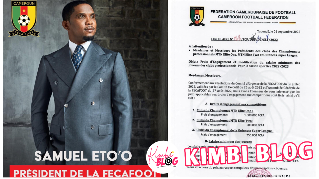 Samuel Etoo increases the minimum salary of players in Cameroon professional clubs ahead of the 2022/2023 season
