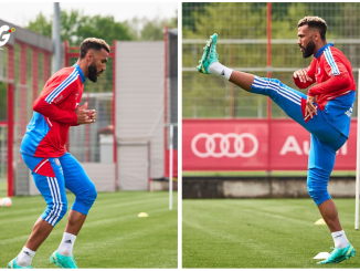 Eric Maxim Choupo Moting has resumed training with Bayern Munich for the first time since he picked up an injury against Borussia Dortmund on April 1st