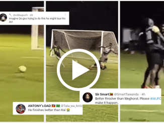 A video of Andre Onana scoring in a practice match with friends has sparked alot of reaction from football fans.