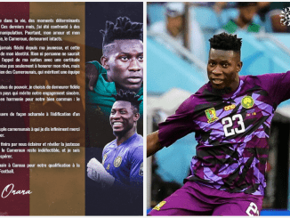 Andre has announced his return to the Cameroon National Return. The Manchester United Goalkeeper took to his Social Media handles to post a message announcing his return to the National team